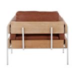 Kari Farmhouse Accent Chair White Metal Wood Camel Faux Leather 13 Kari Farmhouse Accent Chair White Metal Wood Camel Faux Leather