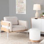 Kari Farmhouse Accent Chair in White Metal and Cream Upholstery 10 Kari Farmhouse Accent Chair in White Metal and Cream Upholstery