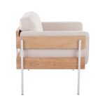 Kari Farmhouse Accent Chair in White Metal and Cream Upholstery 12 Kari Farmhouse Accent Chair in White Metal and Cream Upholstery