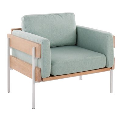 Kari Luxe Farmhouse Light Green Accent Chair