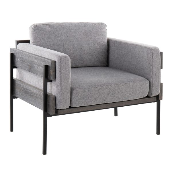 Kari Luxe Light Grey Fabric Farmhouse Accent Chair 1