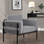Kari Luxe Light Grey Fabric Farmhouse Accent Chair 9 Kari Luxe Light Grey Fabric Farmhouse Accent Chair