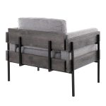 Kari Luxe Light Grey Fabric Farmhouse Accent Chair 12 Kari Luxe Light Grey Fabric Farmhouse Accent Chair