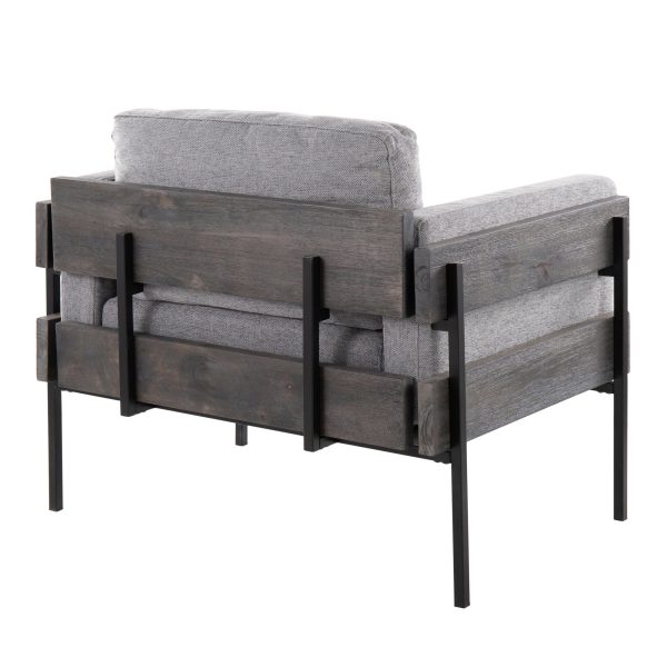 Kari Luxe Light Grey Fabric Farmhouse Accent Chair 3