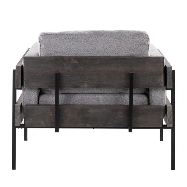 Kari Luxe Light Grey Fabric Farmhouse Accent Chair 4