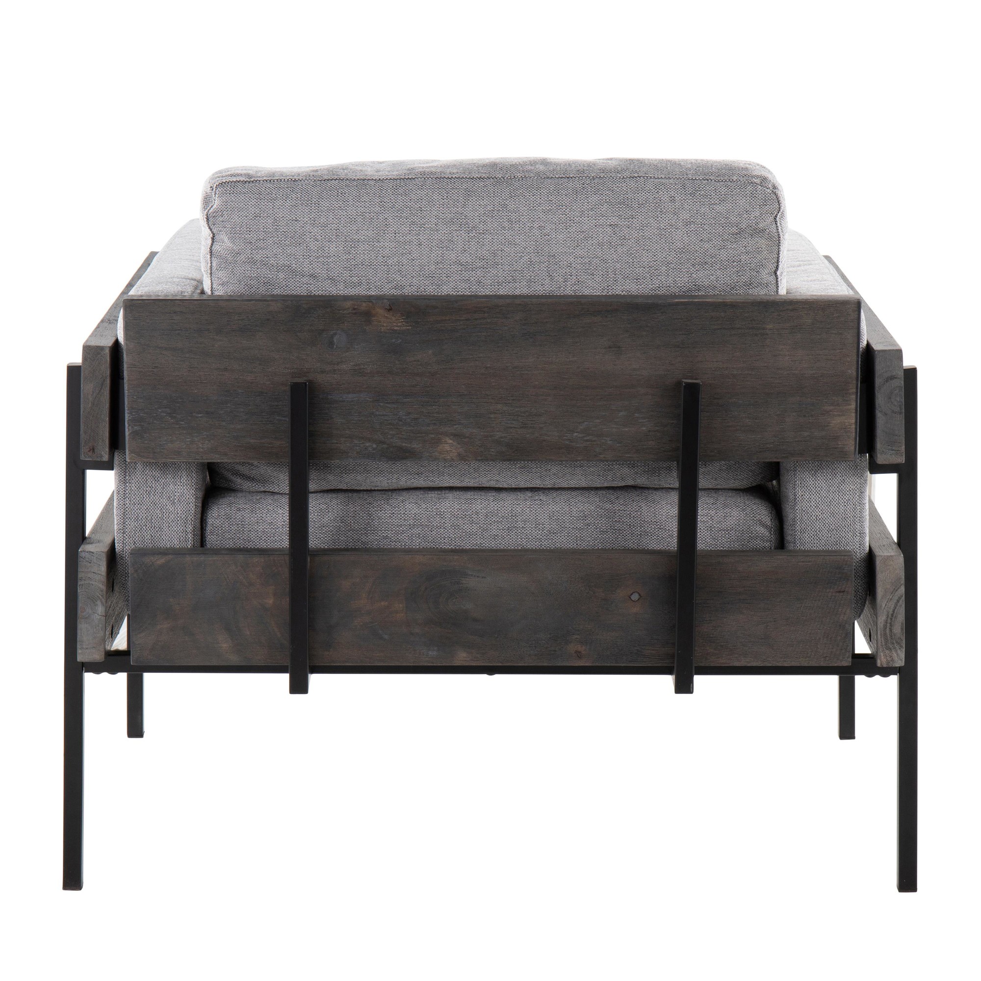 Kari Luxe Light Grey Fabric Farmhouse Accent Chair 5 Kari Luxe Light Grey Fabric Farmhouse Accent Chair - Image 5