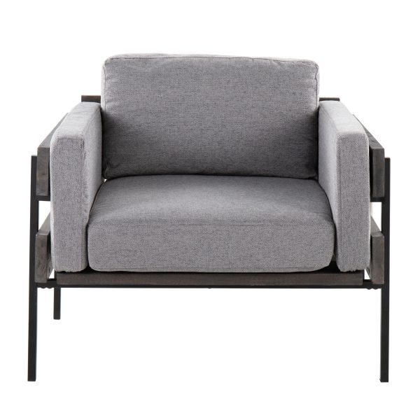 Kari Luxe Light Grey Fabric Farmhouse Accent Chair 5