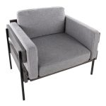 Kari Luxe Light Grey Fabric Farmhouse Accent Chair 15 Kari Luxe Light Grey Fabric Farmhouse Accent Chair