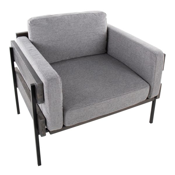 Kari Luxe Light Grey Fabric Farmhouse Accent Chair 6