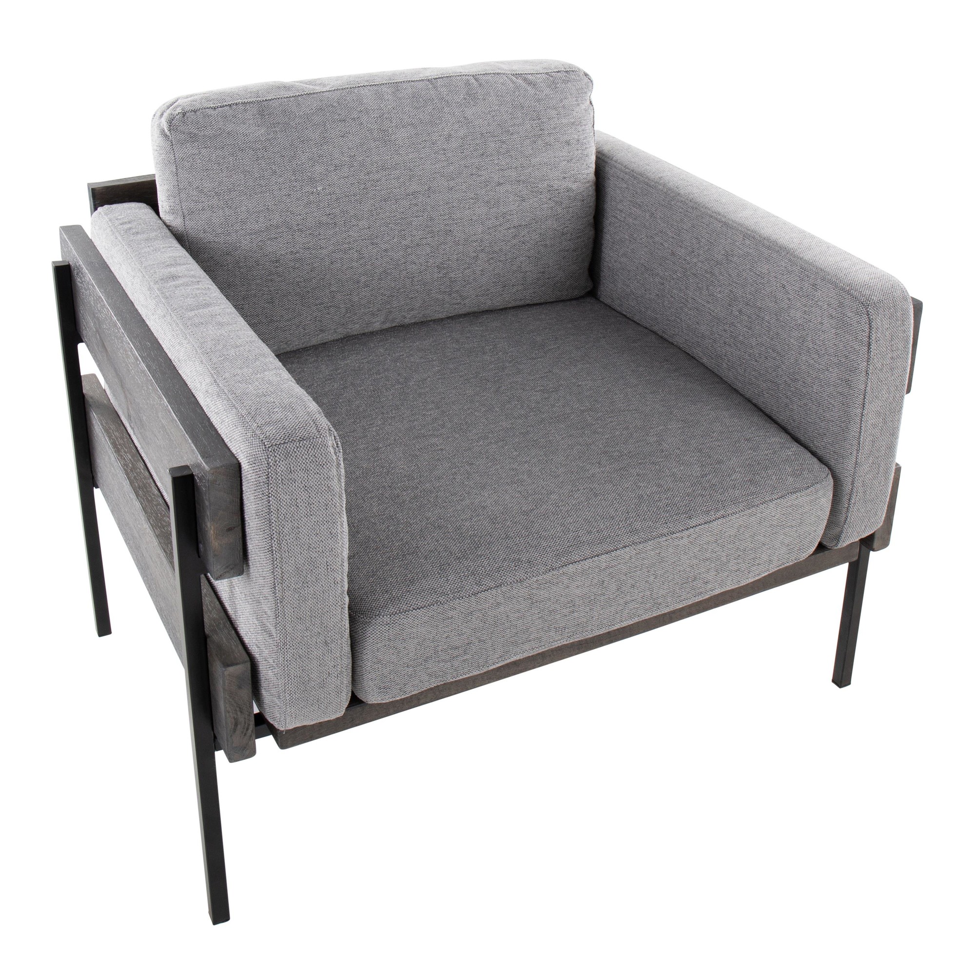 Kari Luxe Light Grey Fabric Farmhouse Accent Chair 7 Kari Luxe Light Grey Fabric Farmhouse Accent Chair - Image 7