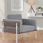 Kari Luxe Light Grey Fabric Farmhouse Accent Chair LumiSource 9 Kari Luxe Light Grey Fabric Farmhouse Accent Chair LumiSource