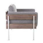 Kari Luxe Light Grey Fabric Farmhouse Accent Chair LumiSource 11 Kari Luxe Light Grey Fabric Farmhouse Accent Chair LumiSource