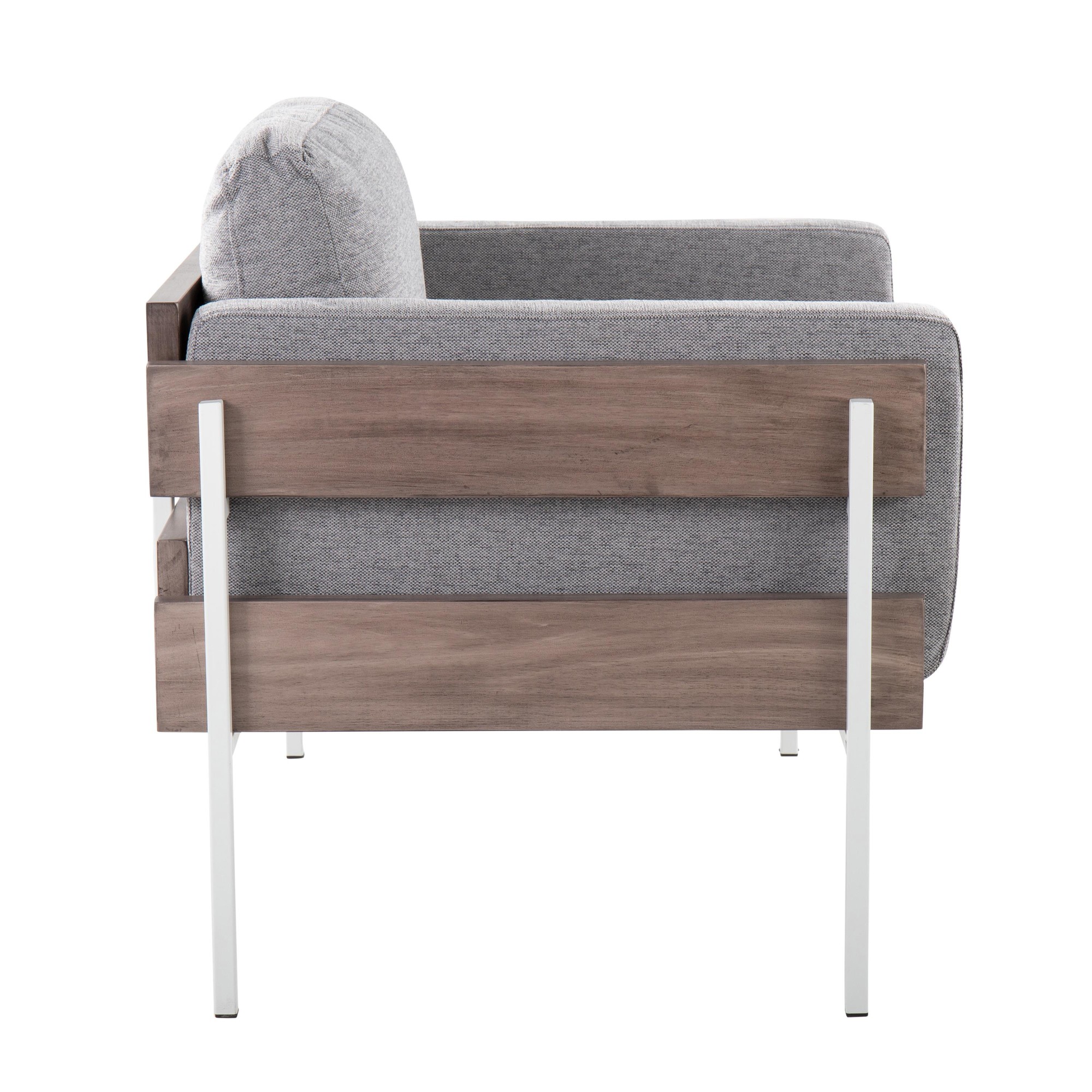 Kari Luxe Light Grey Fabric Farmhouse Accent Chair LumiSource 3 Kari Luxe Light Grey Fabric Farmhouse Accent Chair LumiSource - Image 3