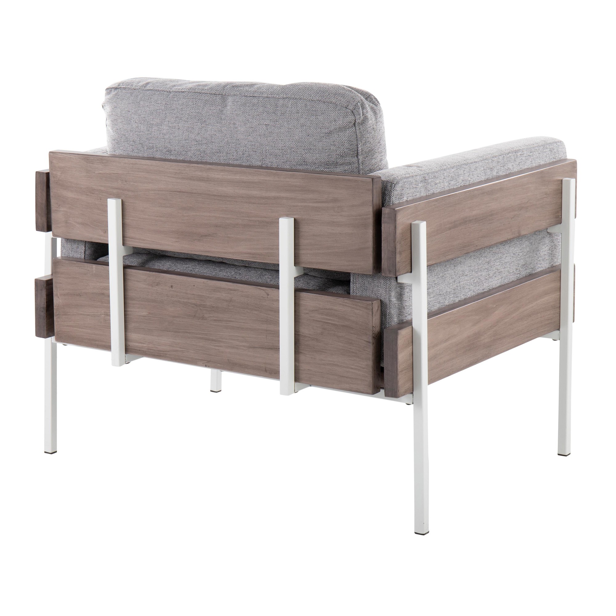 Kari Luxe Light Grey Fabric Farmhouse Accent Chair LumiSource 4 Kari Luxe Light Grey Fabric Farmhouse Accent Chair LumiSource - Image 4