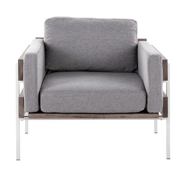 Kari Luxe Light Grey Fabric Farmhouse Accent Chair LumiSource 5