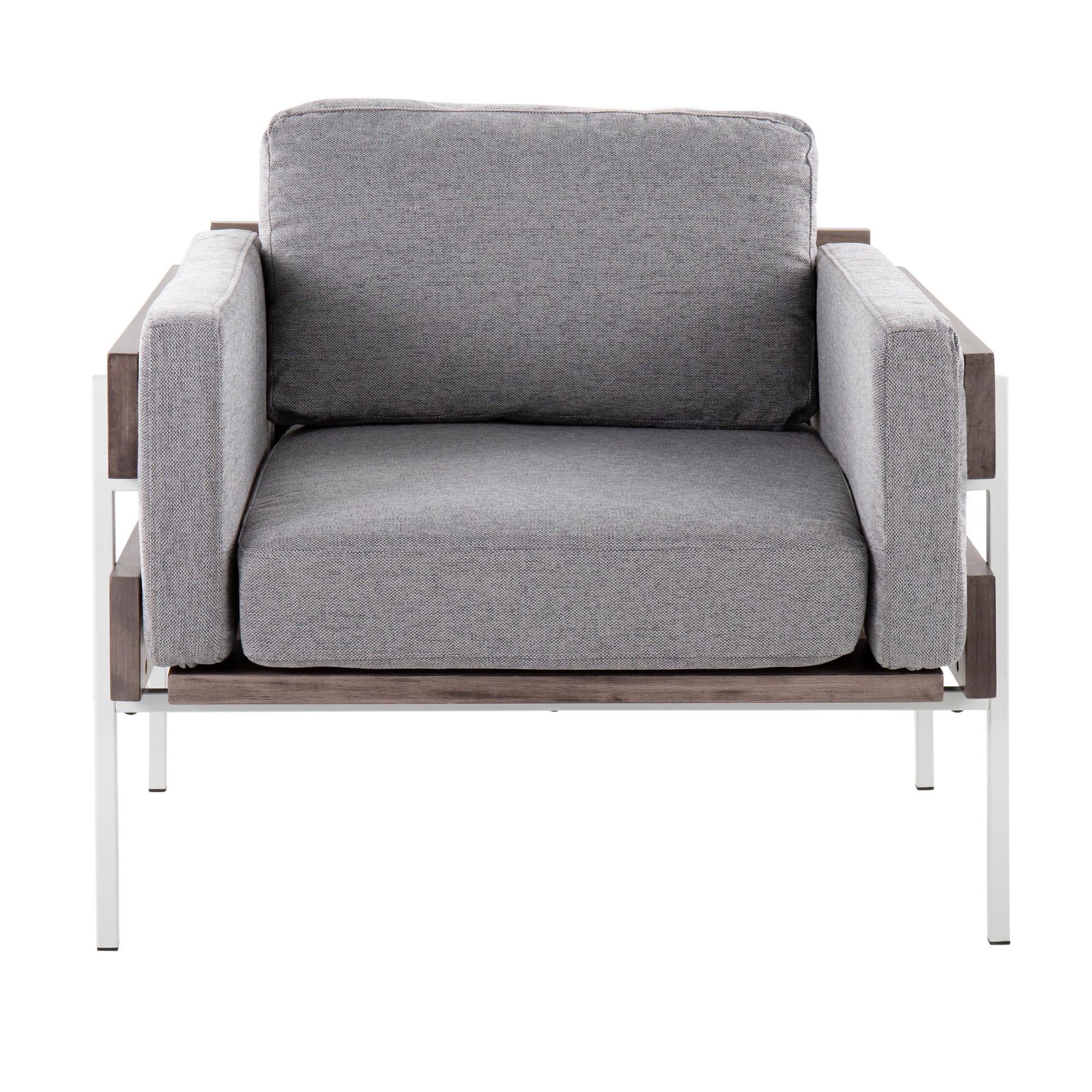 Kari Luxe Light Grey Fabric Farmhouse Accent Chair LumiSource 6 Kari Luxe Light Grey Fabric Farmhouse Accent Chair LumiSource - Image 6