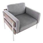 Kari Luxe Light Grey Fabric Farmhouse Accent Chair LumiSource 15 Kari Luxe Light Grey Fabric Farmhouse Accent Chair LumiSource