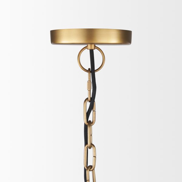 Karina 24 Round Brass tone Hammered Metal Dome Pendant Light 3