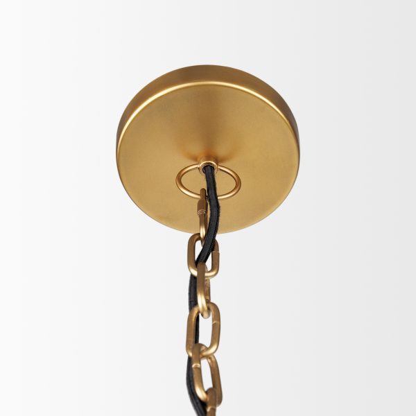 Karina 24 Round Brass tone Hammered Metal Dome Pendant Light 4