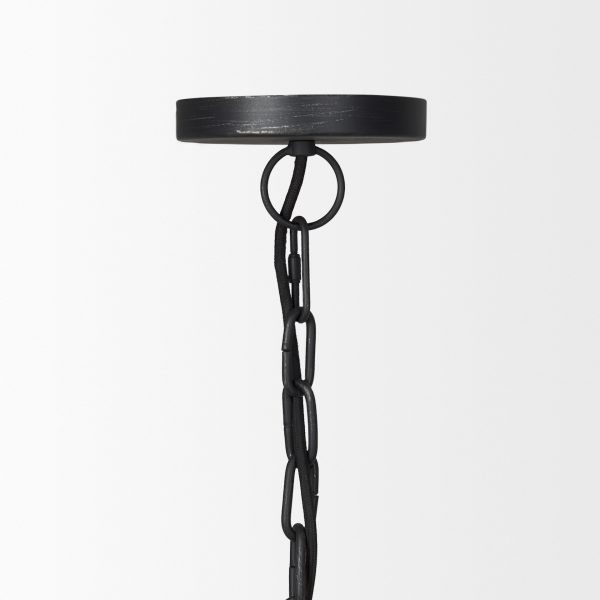 Karina 24 Round Matte Black Hammered Metal Dome Pendant Light 4