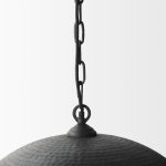 Karina 24" Round Matte Black Hammered Metal Dome Pendant Light