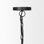 Karina 36" Round Matte Black Hammered Metal Dome Pendant Light