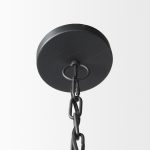 Karina 36" Round Matte Black Hammered Metal Dome Pendant Light