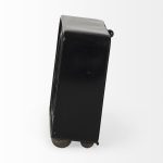 Karl 6.0L x 3.0W x 6.8H Rustic Black Iron Rounded Square Table Clock