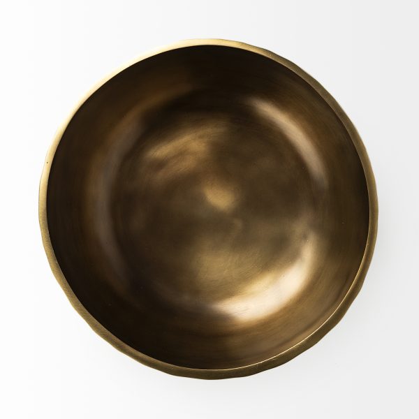 Karmel 12L x 12W Gold Hammered Aluminum Bowl 6