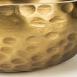 Karmel 12L x 12W Gold Hammered Aluminum Bowl