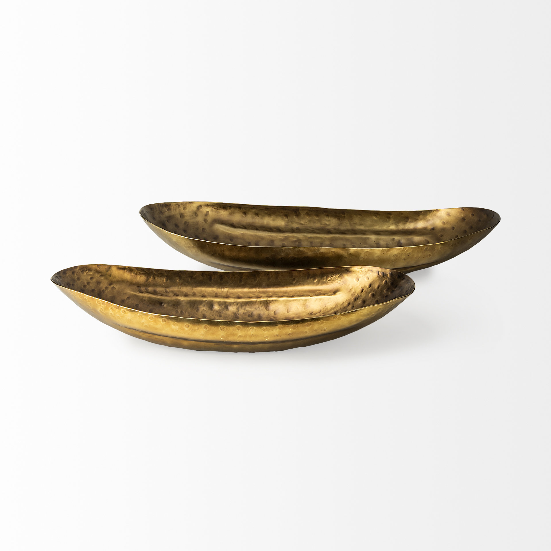 Karmen (Set of 2) Gold Hammered Oversized Bowls 3 Karmen (Set of 2) Gold Hammered Oversized Bowls - Image 3