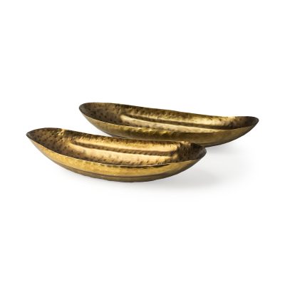 Karmen (Set of 2) Gold Hammered Oversized Bowls