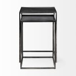 Kasey (Set of 2) 17.7L x 12.6W x 24.4H Galvanized Metal Nesting Accent Tables
