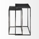 Kasey (Set of 2) 17.7L x 12.6W x 24.4H Galvanized Metal Nesting Accent Tables