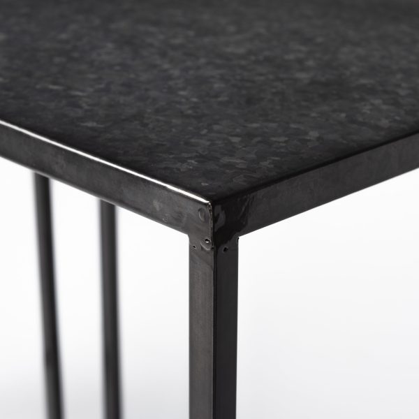 Kasey Set of 2 17.7L x 12.6W x 24.4H Galvanized Metal Nesting Accent Tables 8