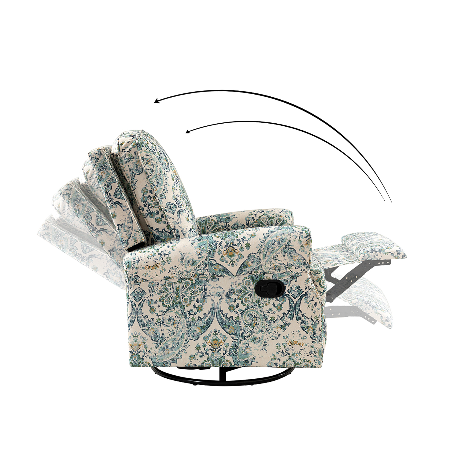 Kaspar Blue Manual Swivel Glider Recliner with Nailhead Trim 3 Kaspar Blue Manual Swivel Glider Recliner with Nailhead Trim - Image 3