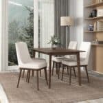 Beige Fabric Mid-Century Modern Dining Chairs Solid Wood (Set of 2) 9 Beige Fabric Mid-Century Modern Dining Chairs Solid Wood (Set of 2)