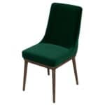 Green Velvet Solid Wood Mid-Century Modern Classic Back Dining Chair (Set of 2) 14 Green Velvet Solid Wood Mid-Century Modern Classic Back Dining Chair (Set of 2)