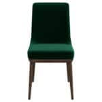 Green Velvet Solid Wood Mid-Century Modern Classic Back Dining Chair (Set of 2) 8 Green Velvet Solid Wood Mid-Century Modern Classic Back Dining Chair (Set of 2)