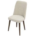 Beige Velvet Mid-Century Dining Chair with Wood Legs (Set of 2) 14 Beige Velvet Mid-Century Dining Chair with Wood Legs (Set of 2)