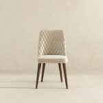 Beige Velvet Mid-Century Dining Chair with Wood Legs (Set of 2) 10 Beige Velvet Mid-Century Dining Chair with Wood Legs (Set of 2)
