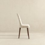 Beige Velvet Mid-Century Dining Chair with Wood Legs (Set of 2) 12 Beige Velvet Mid-Century Dining Chair with Wood Legs (Set of 2)