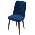 Blue Velvet Mid-Century Modern Dining Chairs Solid Wood Legs (Set of 2) 14 Blue Velvet Mid-Century Modern Dining Chairs Solid Wood Legs (Set of 2)