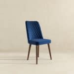 Blue Velvet Mid-Century Modern Dining Chairs Solid Wood Legs (Set of 2) 11 Blue Velvet Mid-Century Modern Dining Chairs Solid Wood Legs (Set of 2)