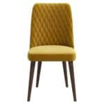 Gold Velvet Mid-Century Modern Dining Chair with Wood Legs (Set of 2) 8 Gold Velvet Mid-Century Modern Dining Chair with Wood Legs (Set of 2)