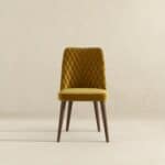 Gold Velvet Mid-Century Modern Dining Chair with Wood Legs (Set of 2) 10 Gold Velvet Mid-Century Modern Dining Chair with Wood Legs (Set of 2)
