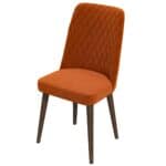 Mid-Century Orange Velvet Dining Chair Solid Wood Legs (Set of 2) 14 Mid-Century Orange Velvet Dining Chair Solid Wood Legs (Set of 2)