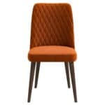 Mid-Century Orange Velvet Dining Chair Solid Wood Legs (Set of 2) 8 Mid-Century Orange Velvet Dining Chair Solid Wood Legs (Set of 2)