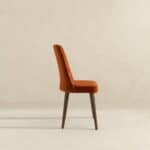 Mid-Century Orange Velvet Dining Chair Solid Wood Legs (Set of 2) 12 Mid-Century Orange Velvet Dining Chair Solid Wood Legs (Set of 2)