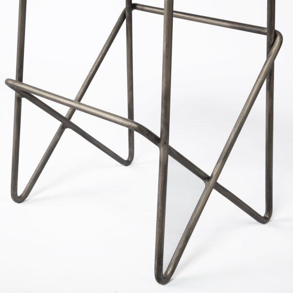 Katniss 26 Total Height Cream Fabric Seat Gold Metal Frame Counter Stool 10